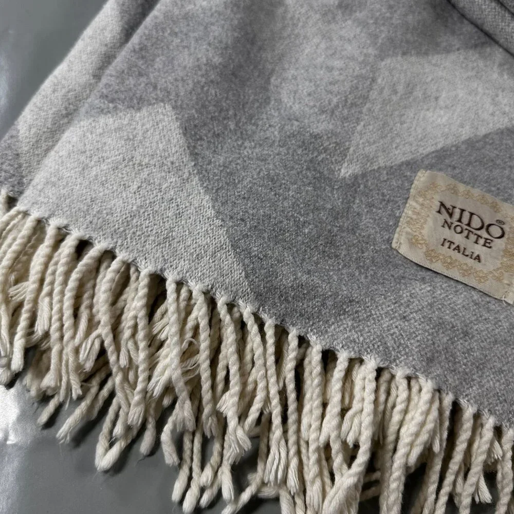 Nido Notte Italia Throw Blanket Shawl Italy Tassel Wrap Oversized Fringed Soft - Picture 7 of 12